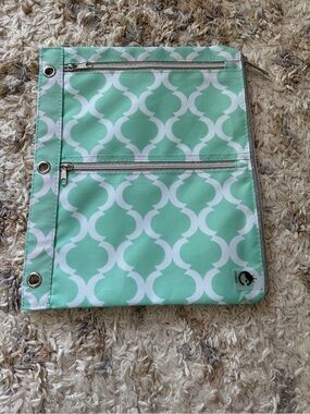 Studio Mint Green and White Patterned Binder Pencil Pouch